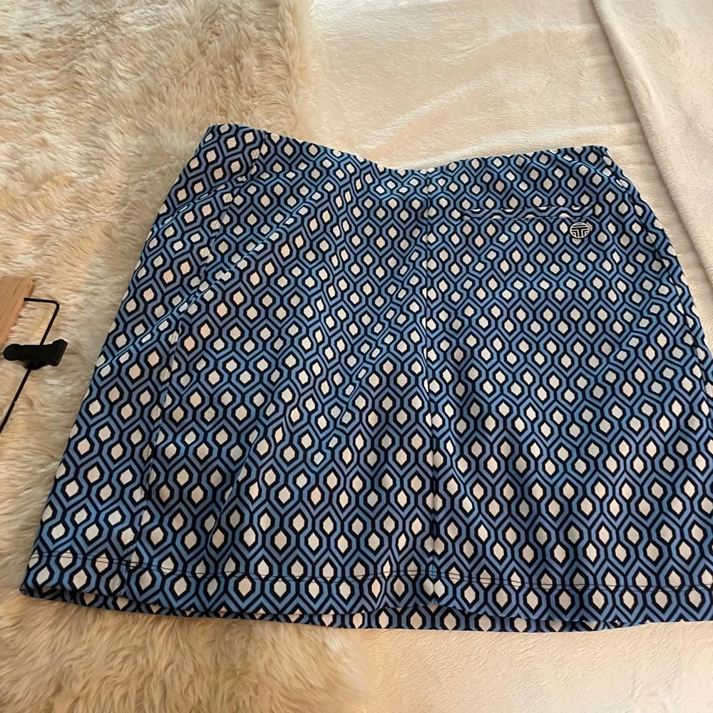 Geometric Blue and White Women's Skirt Tory Burch sport xl - Picture 6 of 8